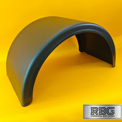 Twin Wheel Mudguard Round Plastic 860X450mm Black Domar for Trucks Italy