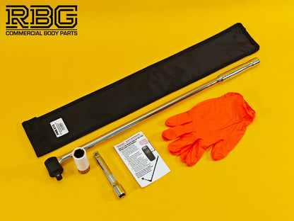Vehicle Wheel Brace Kit 19mm Pro Sleeved Socket Protective Gloves Extension Bar