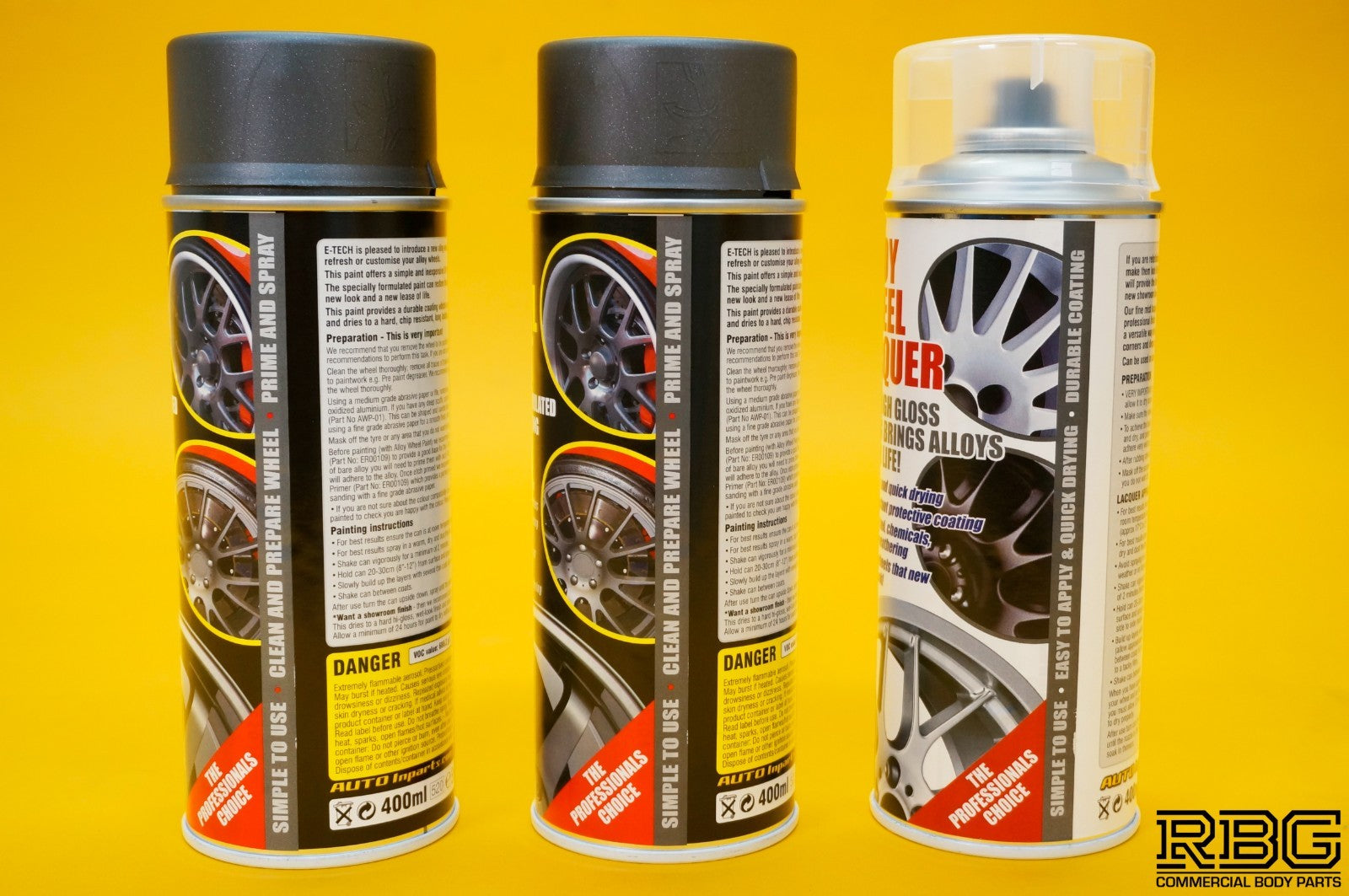2x Alloy Wheel Paint TECHNIK GREY + 1x Clear Lacquer Spray Car Refurbishment