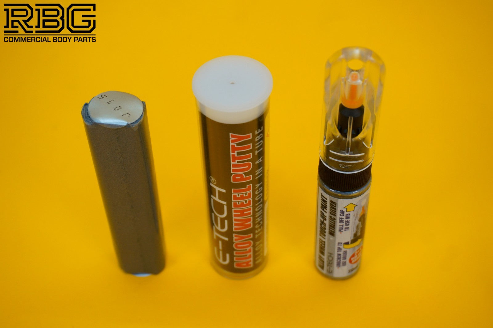 Alloy Wheel Paint Touch-Up Stick SILVER + Repair Putty Filler 10cm Tube E-TECH
