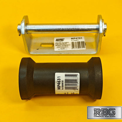 Keel Roller + Bracket 19mm Bore Flat for Boat Trailers Non-Marking Polyurethane