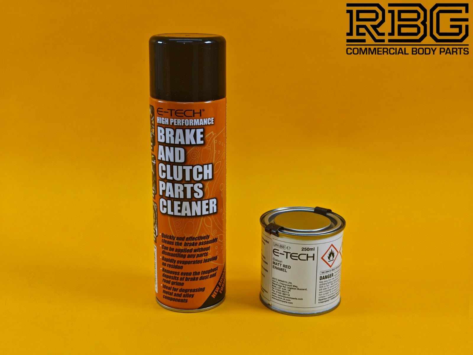 Brake Caliper Paint Kit MATT RED Paint + Cleaner + Brush E-TECH For Car Vehicle