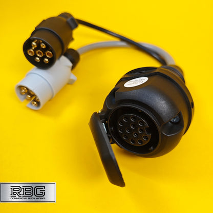 7 Pin to 13 Pin Adaptor Plugs to Socket Lead 12NS Towing Vehicle Trailer Caravan