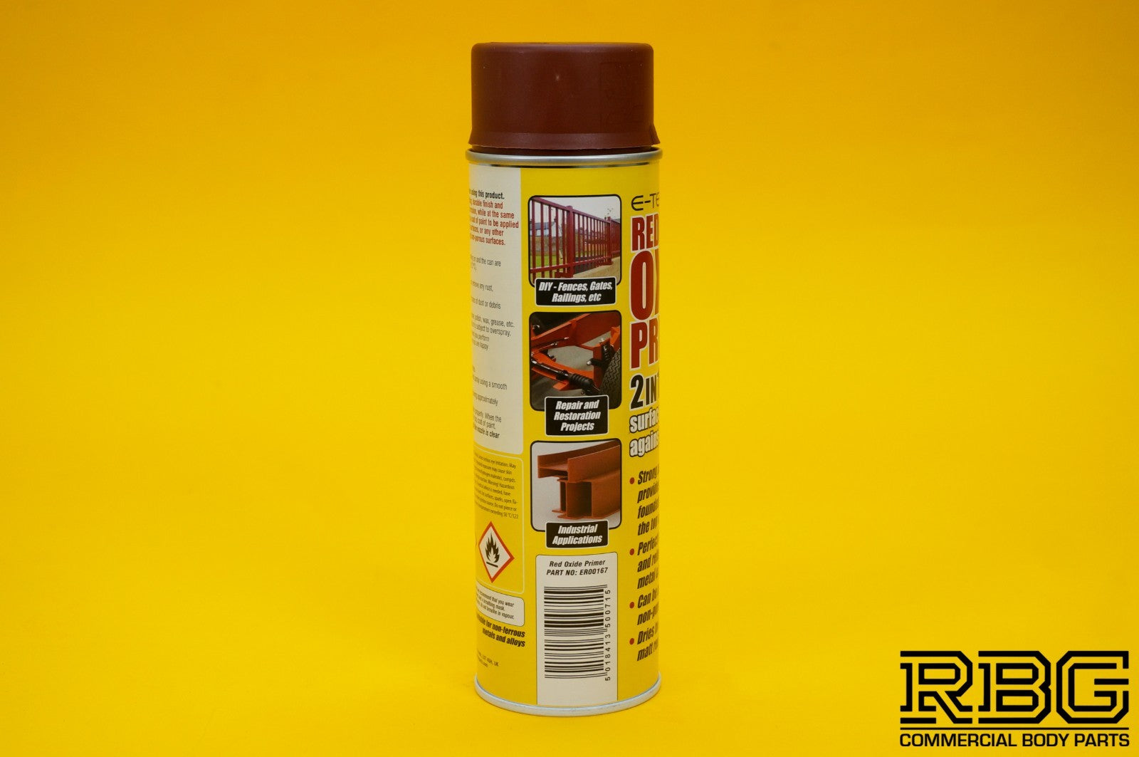 Red Oxide Primer Spray Anti Corrosion Restoring Steel Metal Iron Surfaces E-TECH
