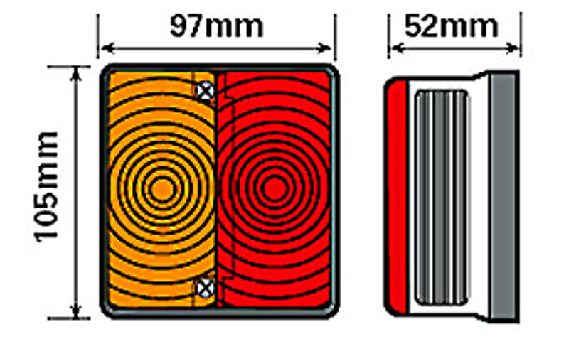 Square Combination Bulb Light Rear Britax Stop Tail Indicator Light Trailer