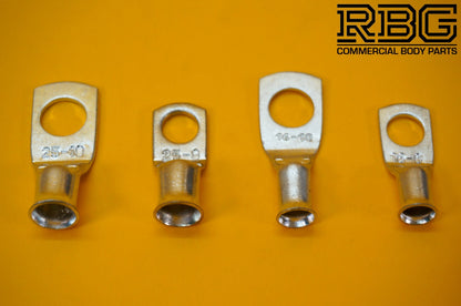 Copper Tube Lugs Battery Cable Terminals Eyelets 16mm² & 25mm² Various Packs
