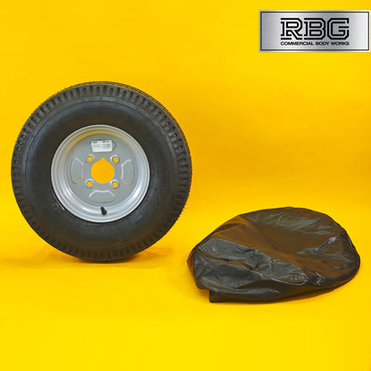 Wheel & Tyre + Cover 145/R13 for Maypole MP69193 & MP69213 Trailers 130mm PCD UK