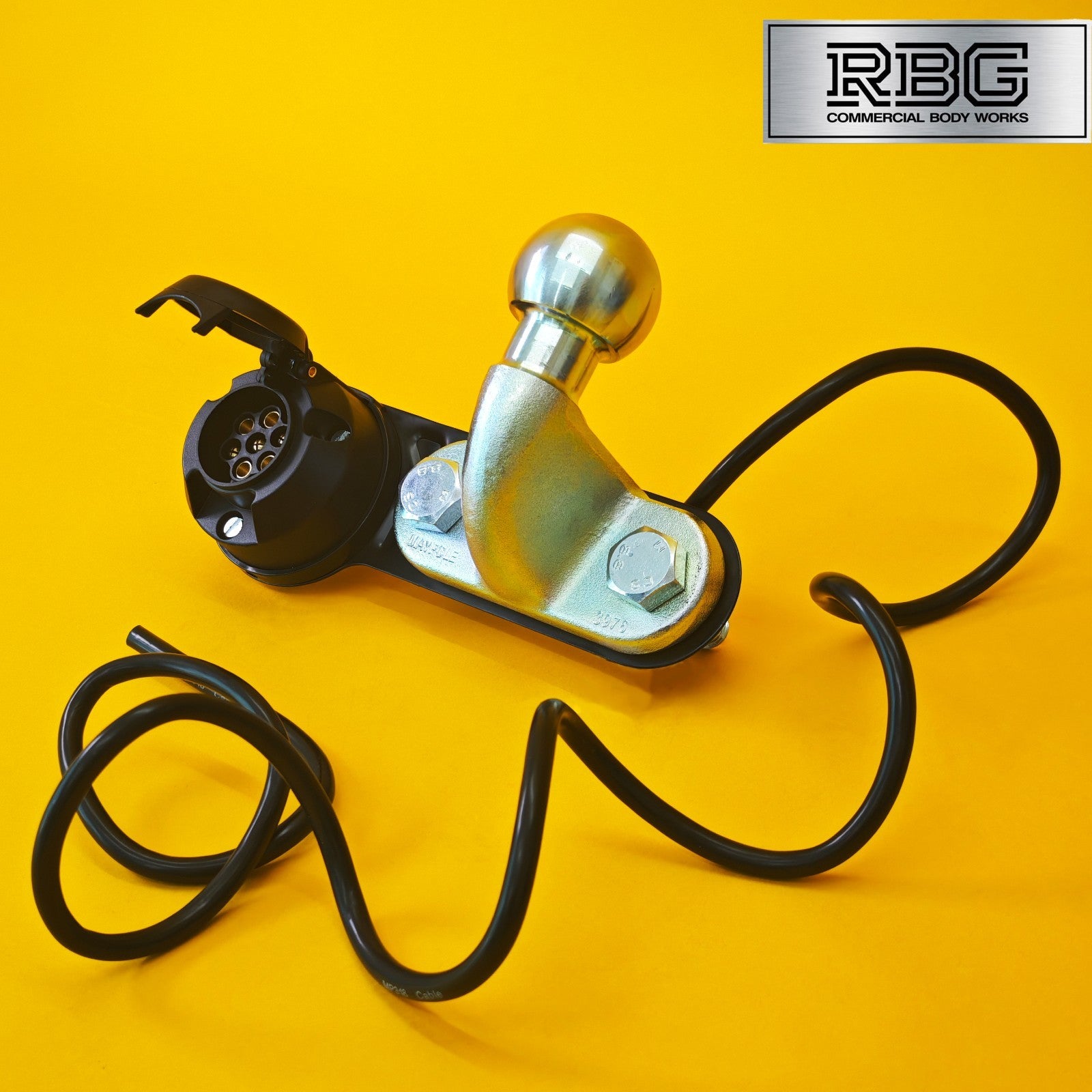 Tow Ball + Socket Assembly 12N 7 Pin 50mm Tow Hitch Gold E Approved Caravan UK