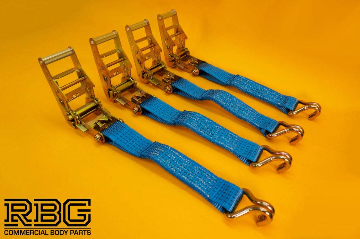 Axle Recovery Strap 1mx50mm + 4x Tie Down Ratchet Strap 4mx50mm 5Ton Lashing