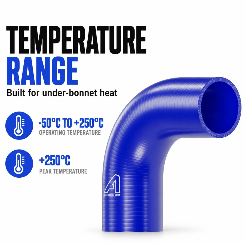 Silicone Hose 90 Degree Elbow Bend Turbo Water Boost Intercooler Pipes - 3 SIZES
