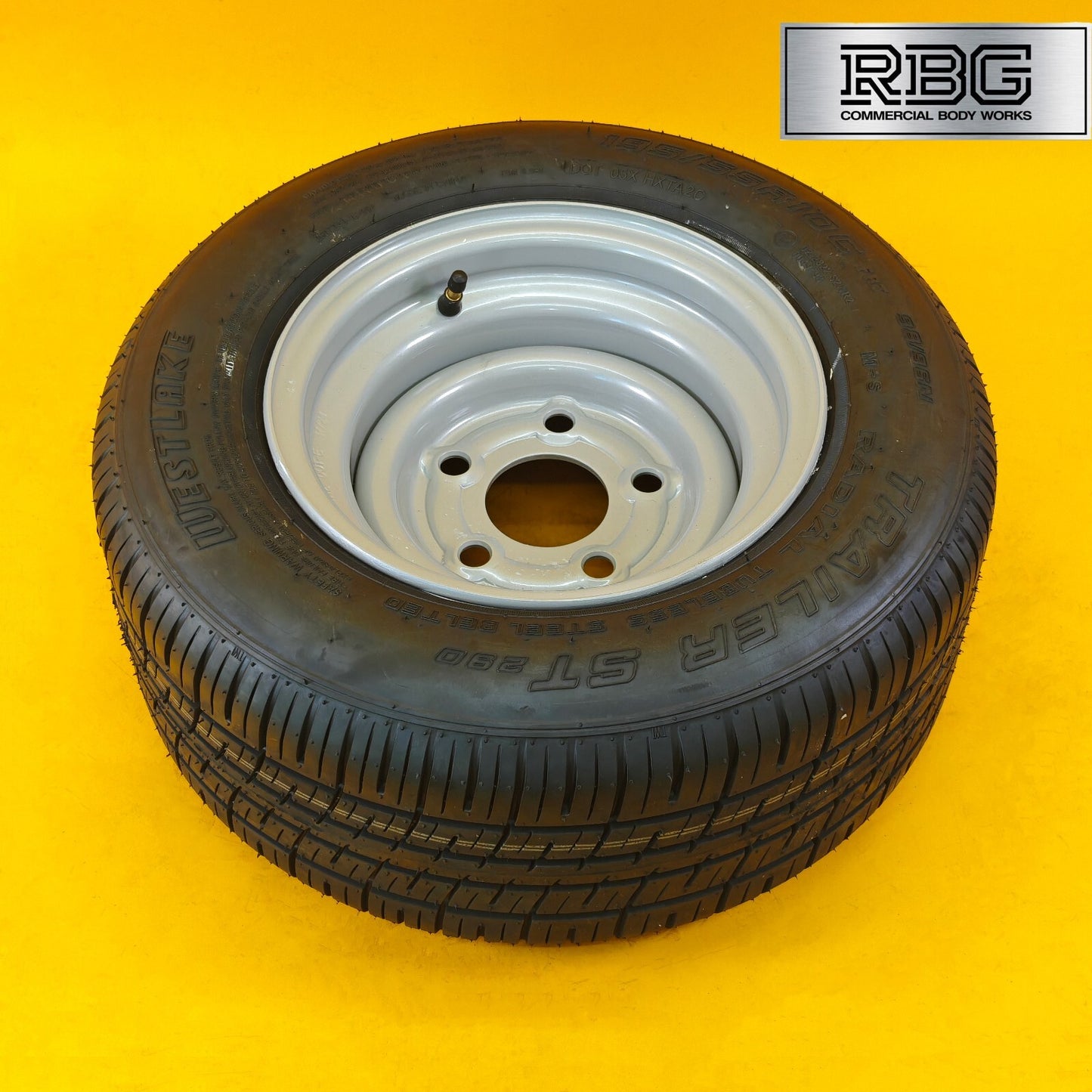 Wheel & Tyre 10″ 195/55R10C for Trailers 5 Stud 112mm PCD Silver Diameter 10″ UK
