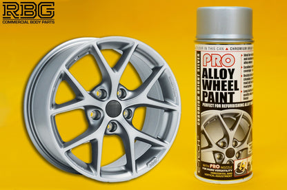 PRO Alloy Wheel Paint CHROMIUM BRIGHT SILVER Refurbish & Refresh Spray E-TECH