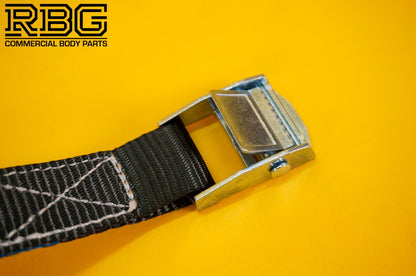 Cam Buckle Lashing Strap 250kg Tie Down 2.5m Black Trailer Box Safety Roof Rack