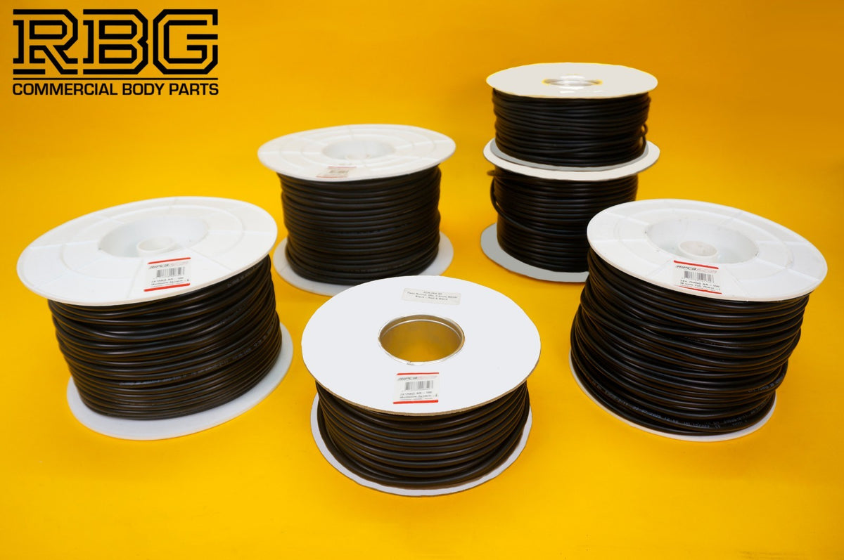 Twin 2 Core Cable 12v 24v ROUND Black Thin Wall Automotive Car Wire VARIOUS AMP