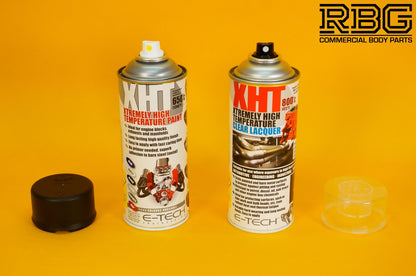 Extremely High Temperature Paint BLACK + CLEAR COAT LACQUER 400ml E-TECH XHT Car