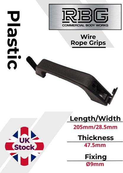 Door Grab Handle Black Plastic for Trailer Horsebox & Caravan Camper Van