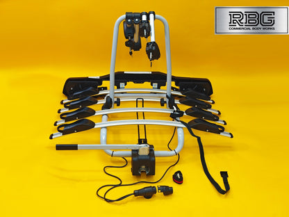 Cycle Carrier 4 Bikes Towball Mounted 60kg Car Rear Tow Bar Ball Tilting Rack UK