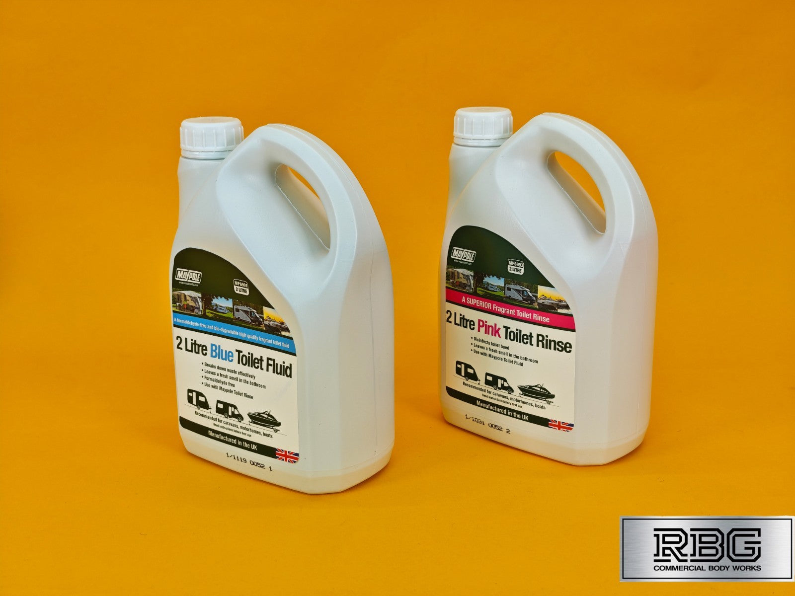 Toilet Rinse & Fluid Twin Pack 2L Superior Cleaner for Caravan Motorhome or More