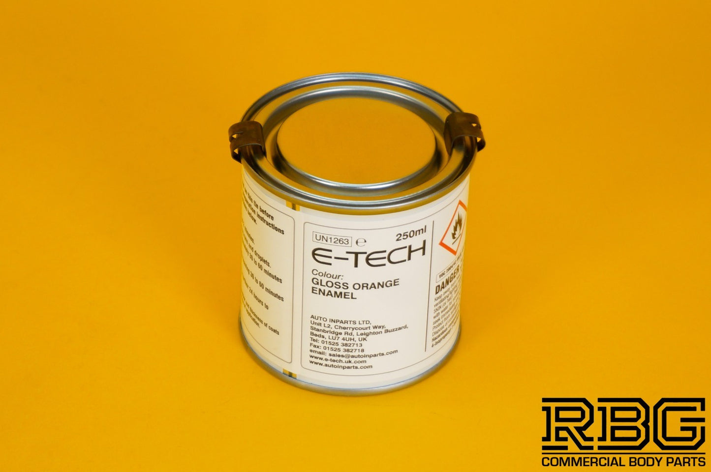 ORANGE Engine Enamel Paint Gloss E-TECH 250ml Heat Resistant for Car Motorbike