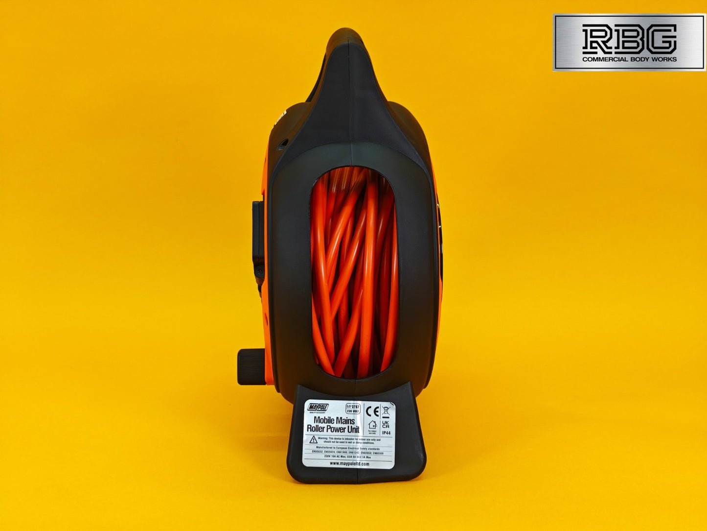 15m Roller Mobile Mains Power Unit 3 Way with LED Light Twin USB RCD Protected