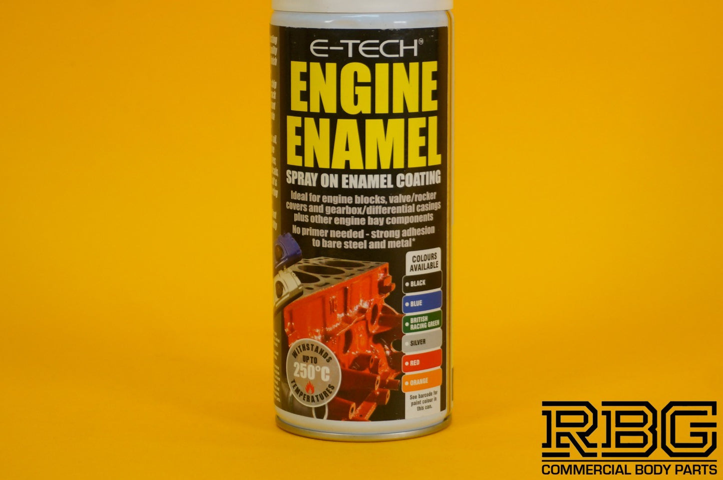 Engine Enamel Spray Coating ORANGE 400ml E-TECH Heat Resistant Paint Car Vehicle