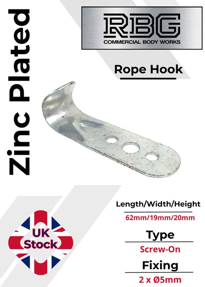 Pressed Steel Rope Hook Small Load Securing Skip Baler Commercial Vehicles