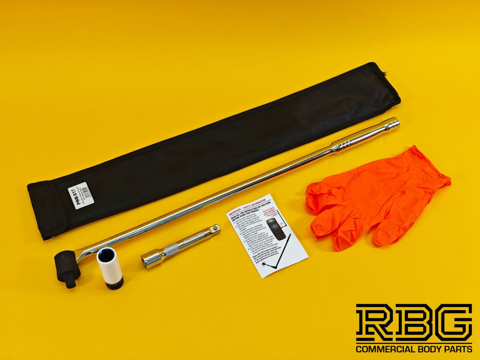 Vehicle Wheel Brace Kit 17mm Pro Sleeved Socket Protective Gloves Extension Bar