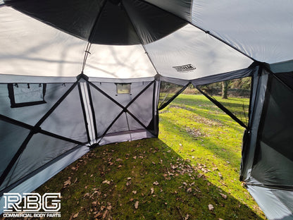 Screen House Gazebo Pop Up 6 Sided Mosquito Netting H230cm, W360cm Large Shelter