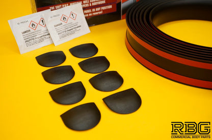 Body and Bumper Guard Kit 5m Black Rubber Moulding Strip + End Caps 47mm E-TECH