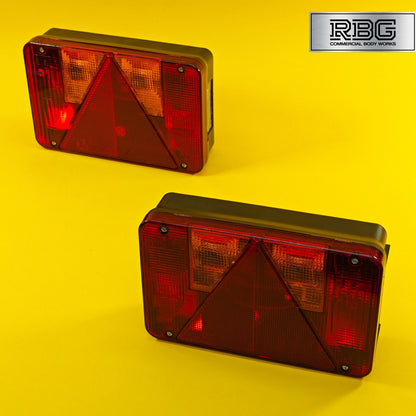Rear Combination Light LEFT & RIGHT PAIR Radex Lamp for Trailer 6 Function 12V