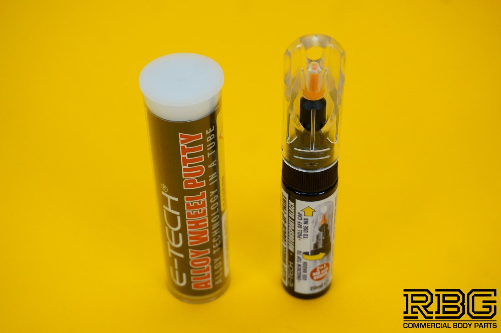 Alloy Wheel Paint Touch-Up Stick BLACK + Repair Putty Filler 10cm Tube E-TECH