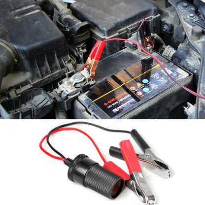 Car Battery to Power Plug Adapter Cable Folder, Auto Battery Alligator Clip