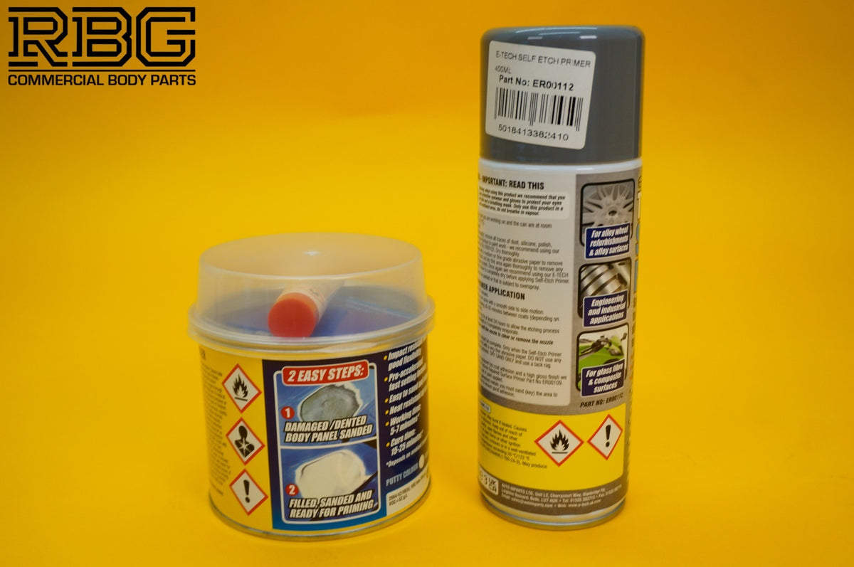 Advanced Body Filler + Technik Self Etch Primer Spray GREY Car Bodywork E-TECH