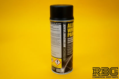 Alloy Wheel Paint MOTORSPORT BLACK 400ml Aerosol Spray Car Refurbishment E-TECH