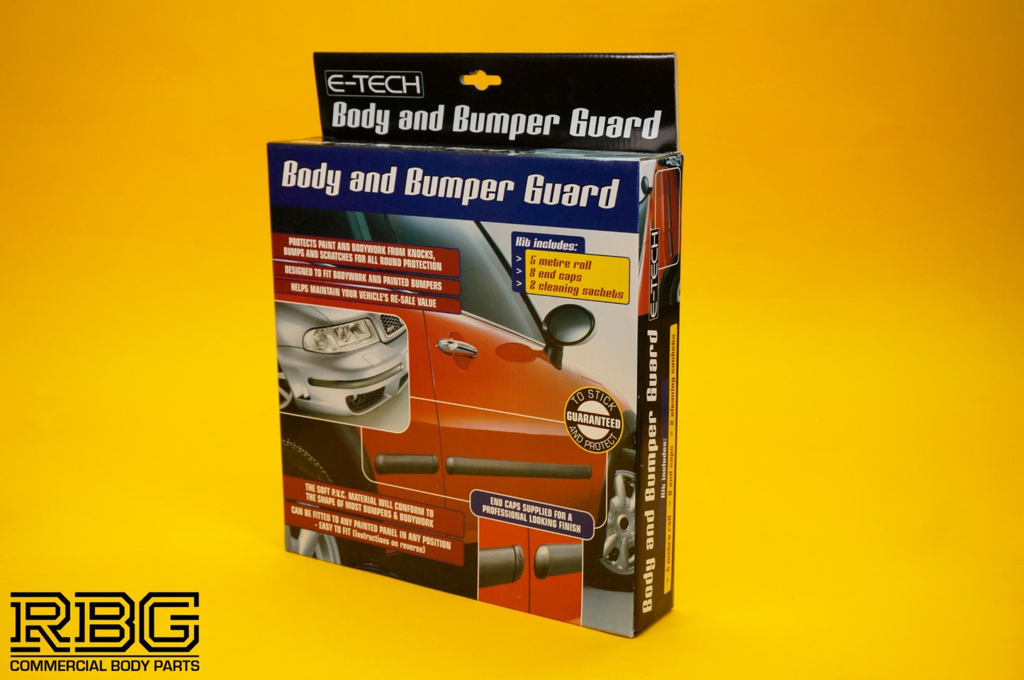 Body and Bumper Guard Kit 5m Black Rubber Moulding Strip + End Caps 47mm E-TECH