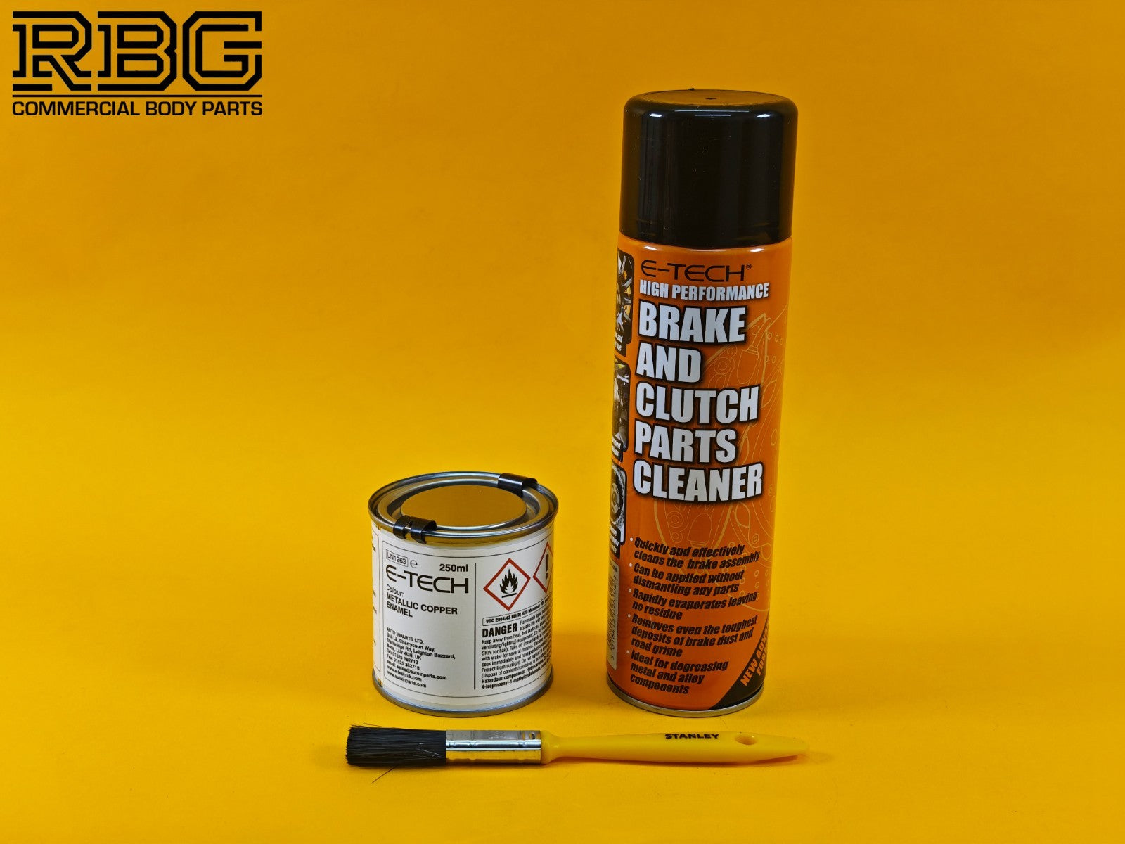 Brake Caliper Paint Kit COPPER Paint + Cleaner + Brush E-TECH For Car Vehicle UK