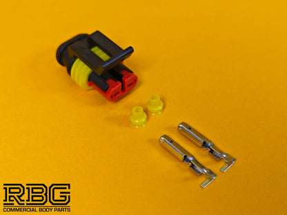 SuperSeal Plug Kit 2 Way Male AMP Electrical Wiring Waterproof IP67 TE Housing