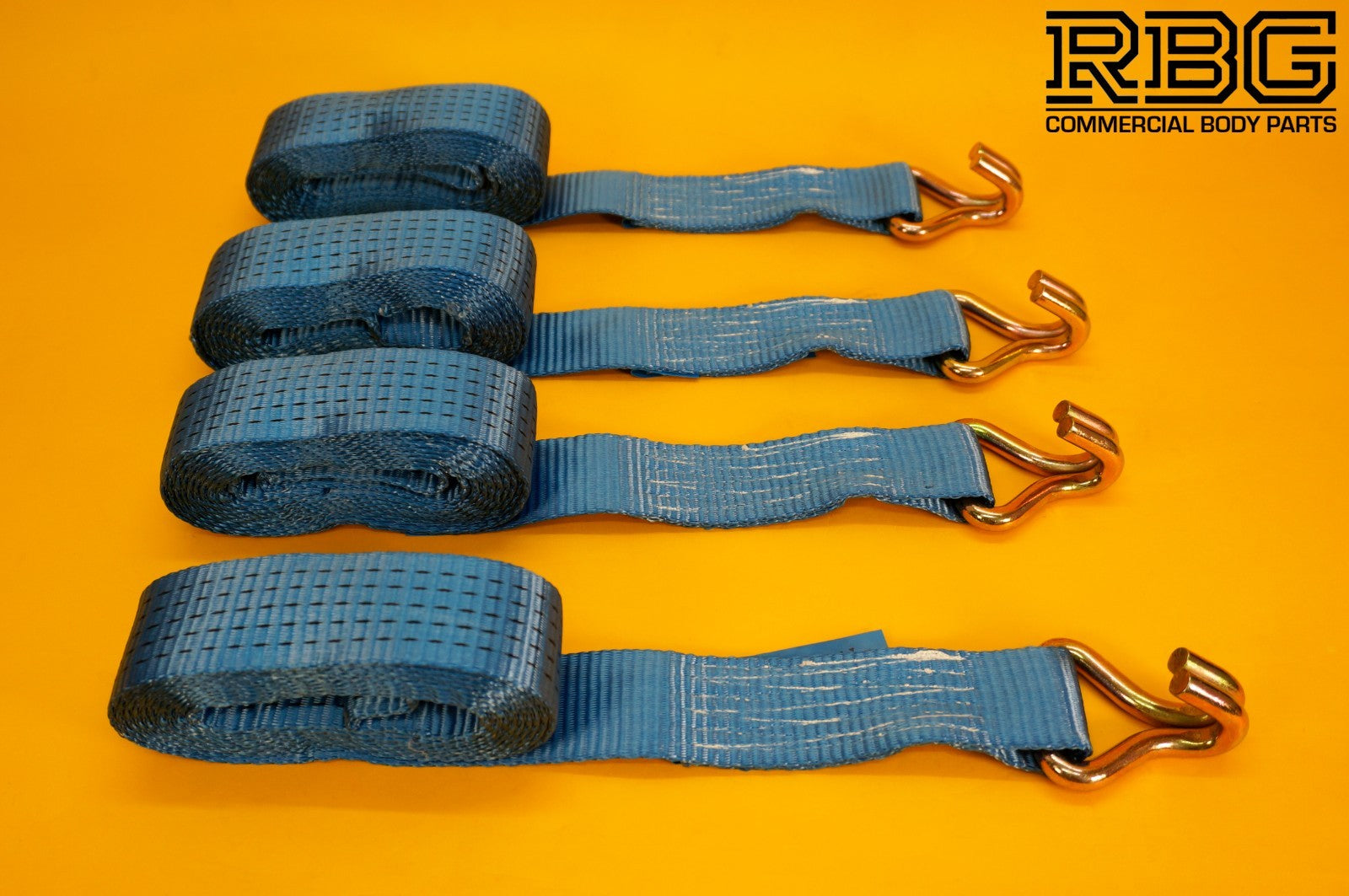 Recovery Ratchet Strap SET 4Pcs Tie Down 5ton High-Visibility Blue Safety Straps