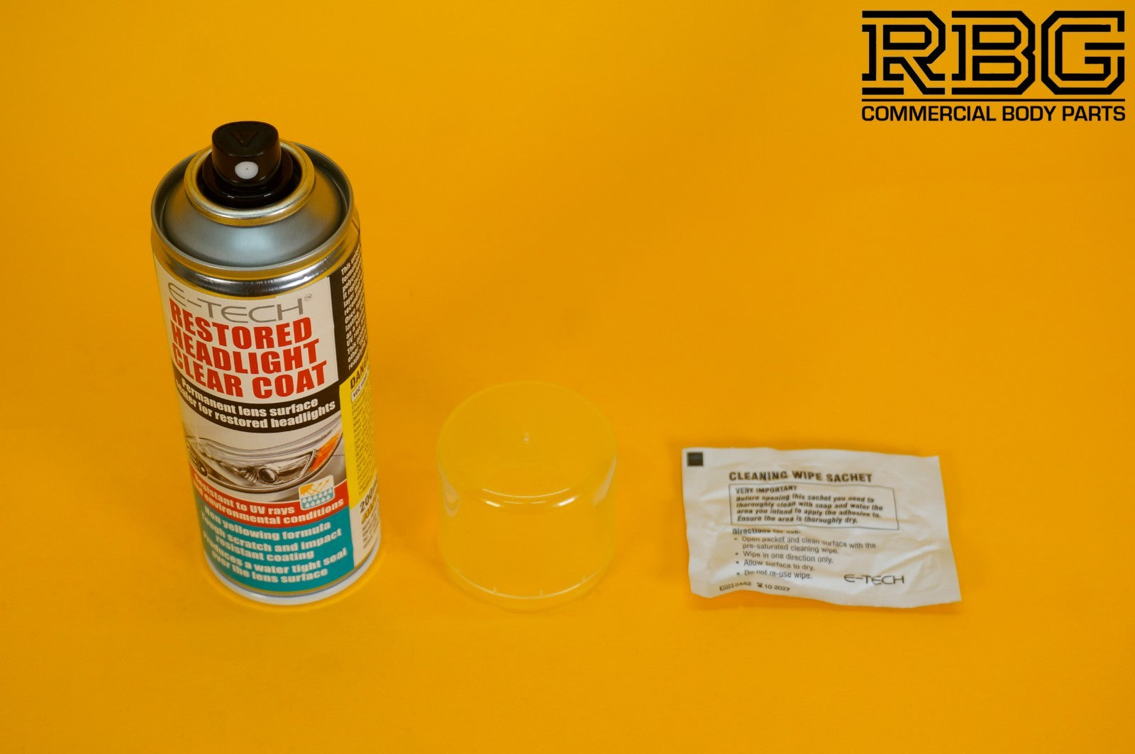 Restored Headlight Lacquer Spray Clear Coat E-TECH 200ml Headlamp Protect Sealer
