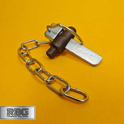 Flat Sword Cotter Pin & Chain + WELD-ON Lug Peg for Trailer Truck Tail Gates