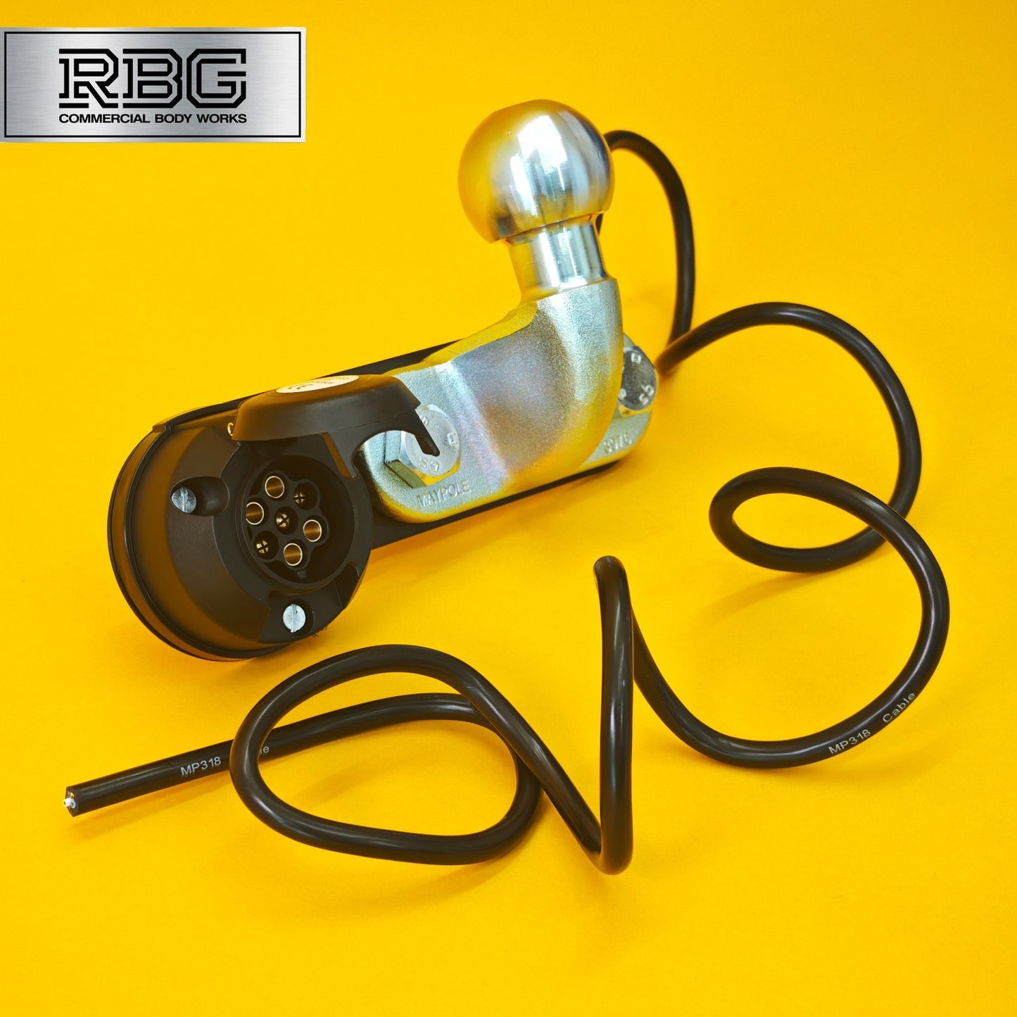 Tow Ball + Socket Assembly 12N 7 Pin 50mm Tow Hitch Gold E Approved Caravan UK