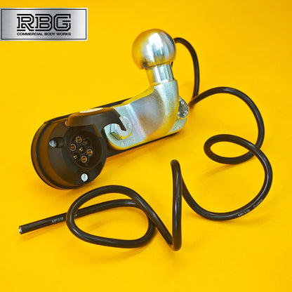 Tow Ball + Socket Assembly 12N 7 Pin 50mm Tow Hitch Gold E Approved Caravan UK