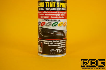 Lens Tint Spray SMOKE BLACK Light E-TECH 150ML Aerosol Glass Plastic Headlamp