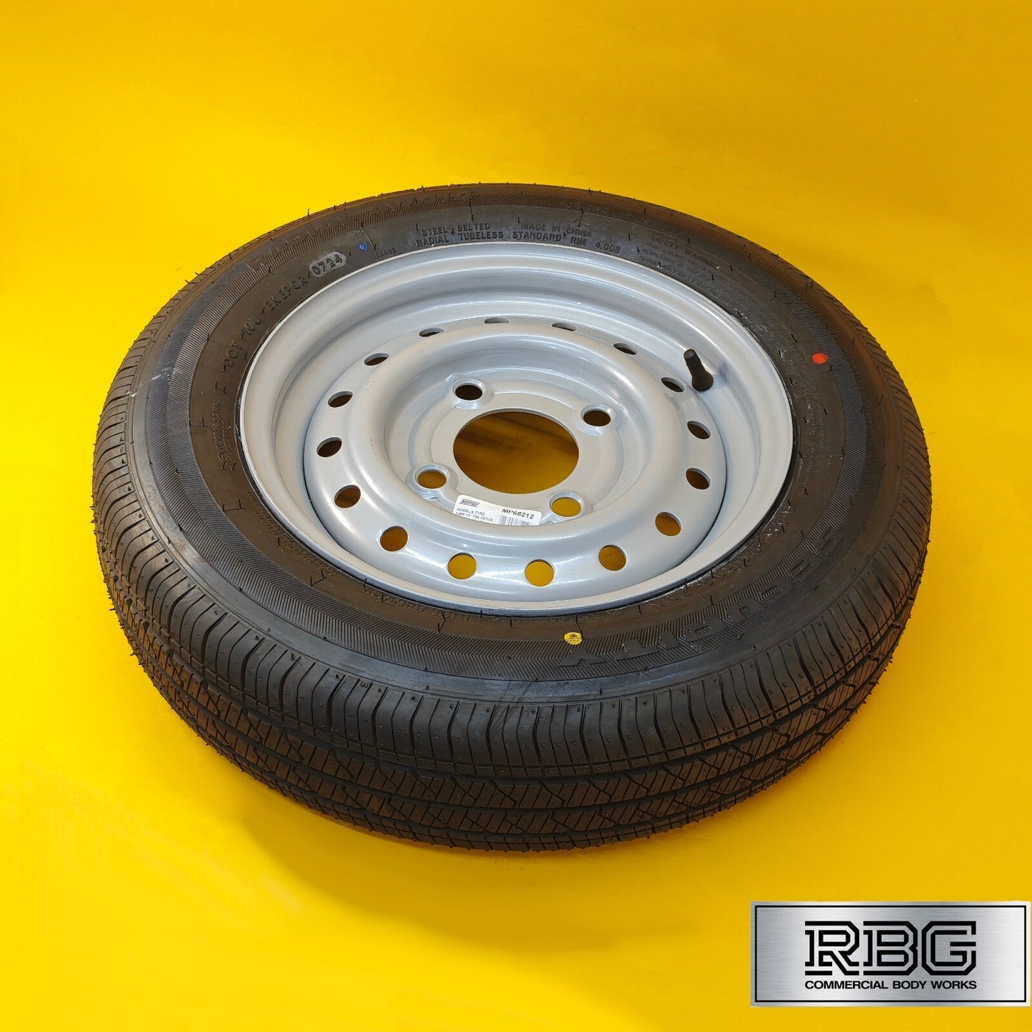 Wheel & Tyre 145/R13 for Maypole MP69193 & MP69213 Trailers 130mm PCD Silver UK