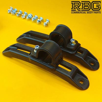 Twin Wheel Round Mudguard + Brackets with Plastic Clasps 860X450mm Domar Trucks