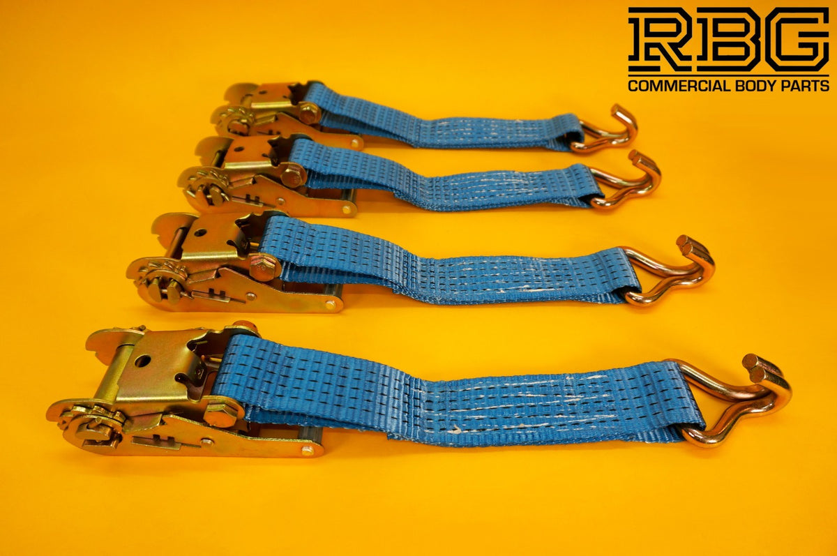 Axle Recovery Strap 1mx50mm + 4x Tie Down Ratchet Strap 4mx50mm 5Ton Lashing