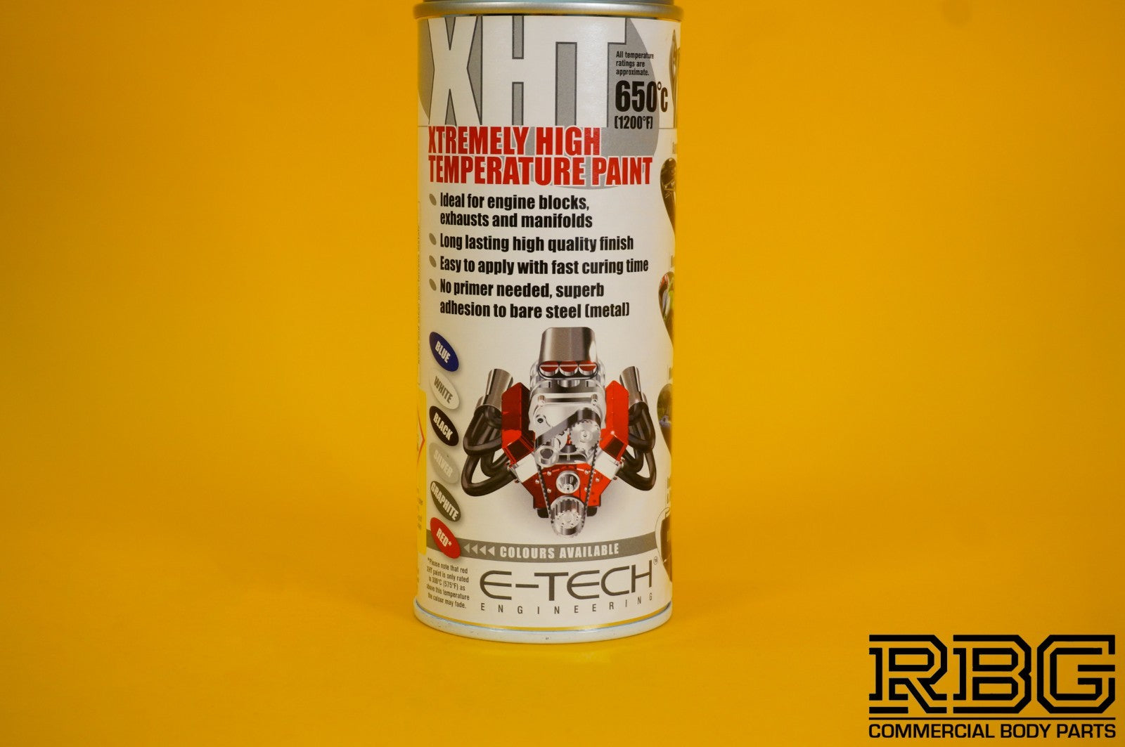 Extremely High Temperature Paint SILVER 400ml E-TECH XHT for Car Engine Exhaust