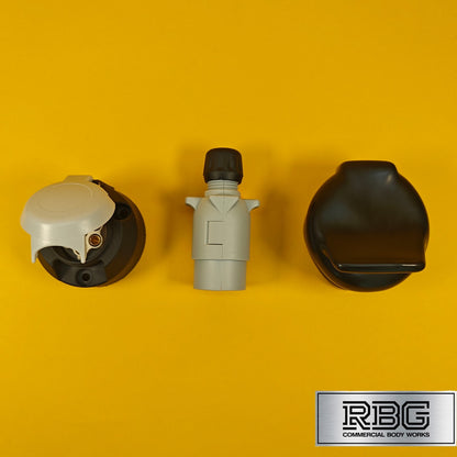 Plastic Socket + Plug + PVC Socket Cover Set 7 Pin 12S Trailer Caravan Towing