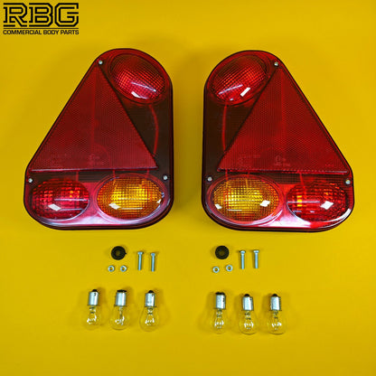 Rear Combination Lamp PAIR LEFT & RIGHT Radex Light Trailer Caravan 5 Function