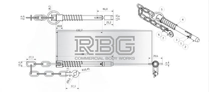 Sword Pin and Chain Spring Loaded, Retaining Cotter Pin 9.5mm; 12.5mm; 16mm.